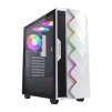 Cod. 401 Case GAMEMAX Diamond CP White / ATX / Panel frontal Efecto corte en diamante y tira LED ARGB / Diseño puerta deslizante / tapa lateral vidrio templado / USB3.0 + USB 2.0 / admite VGA 340mm / Incluye 4*Fans (1*Fan Turbo 14CM COC P/MB + 3*Fans 12CM - 2