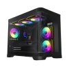 Cod. 346 Case GAMEMAX HYPE-M BK / M-ATX&nbsp;/ 1*USB3.0, 2*USB2.0 / vidrio templado curvo panor&aacute;mico /&nbsp;admite tarjetas NVIDIA Serie 4000 &amp; refri. l&iacute;quida 360&deg; / Incluye 3*Fans 120mm&nbsp;ARGB + Controlador PWM ARGB HUB - 1