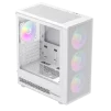 Cod. G:395 Case GAMEMAX Storm 2 MW / M-ATX / USB-C, USB3.0 / lat. vidrio templado, Diseño Frontal panel Mesh ABS / Bloqueo interruptor de niños / admite VGA 330mm / Incluye 4*Fans ARGB 120mm - 3