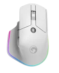 Cod. GM:200 Mouse Ergonómico MARVO G803W WH / Dual Inalámbrico 2.4G + Bluetooth / 4000DPI / Iluminación RGB / 6 botones + doble rueda de desplazamiento / batería 500mAh / blanco