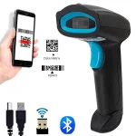 Cod. 1023 Lector de Códigos de barras & QR Láser 2D scanner S50WB / Inalámbrico 2.4G + Bluetooth 10m, USB 72H trabajo continuo / Bat. 2000mAh / Plug and Play