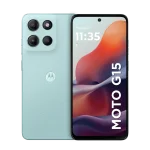 Cod. 267 Motorola G15 5G / Helio G81 Extreme / Ram 4GB (+8GB Aut. Boost AI), 512GB Alm. / 6.7" FHD+ Gorilla® Glass 3 / Cam. 50MP+5MP, Selfie 8MP / Android™ 15 / Aud. Dolby Atmos® / TurboPower™ 20W, 5200mAh / Dual SIM / IPX IP52 / Celeste