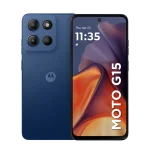Cod. 266  Motorola G15 5G / Helio G81 Extreme / Ram 4GB (+8GB Aut. Boost AI), 512GB Alm. / 6.7" FHD+ Gorilla® Glass 3 / Cam. 50MP+5MP, Selfie 8MP / Android™ 15 / Aud. Dolby Atmos® / TurboPower™ 20W, 5200mAh / Dual SIM / IPX IP52 / Azul