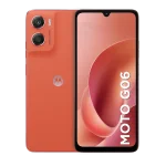 Cod. 308 Motorola G06 4G / Helio G81 Extreme / Ram 4GB (+8GB Aut. Boost AI), 128GB Alm. / 6.88" HD+ 120Hz Gorilla® Glass 3 / Cam. 50MP, Selfie 8MP / Android™ 15 / Aud. Dolby Atmos® / 5200mAh / Dual SIM / IPX IP64 / Naranja