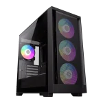 Cod. G:288 Case Gaming GAMEMAX Defender MB / lateral y vidrio templado / frontal malla / 1*USB3.0 + 2*USB2.0 / HD audio / Incluye: 4*ventiladores 12mm. ARGB