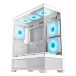 Cod, G:253 Case GAMEMAX VISTA AW blanco / ATX / lateral y frontal vidrios templados / marco metálico de acero / Incluye 6*fan ARGB (3*fan inversos y 3*fan normales) + Controlador V4.0 ARGB HUB PWM WH y control remoto / 1*USB3.0 + 1*USB2.0 + 1*USB tipo-C /