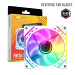 Cod. V:278 Ventilador PC GAMEMAX FN12A-S2I-R / FAN120mm / Luces ARGB Infinito 24 LED (8+16) / aspa invertida / Conector dual: PWM 4 pines (M/F) / ARGB Aura 3 pin 5V (M/F)