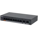 Cod. 142  Switch PoE DAHUA DH-CS4010-8ET2GT-60 / 8*Puertos PoE (60W) + 2*Uplink Gigabit / Hasta 250m / Gestión Cloud: DoLynk Care / Protección Antirrayos / Capa 2 / Carcasa Metálica