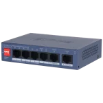 Cod. 141 Switch PoE DAHUA DH-CS4006-4ET2GT-36 / 4*Puertos PoE (36W) + 2*Uplink Gigabit / Hasta 250m / Gestión Cloud: DoLynk Care / Protección Antirrayos / Capa 2 / Carcasa Metálica