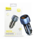 Cod. 268 Cargador P/Auto Pavareal CC72 120W Dual (Carga rápida) / 2*Puertos PD+QC (USB-A + USB-C)