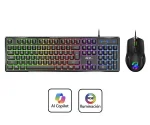 Cod. G:277 Kit Genius Scorpion KM-GX6 / Teclado + Mouse / USB / Teclas tipo mecánico / Tecla AI Copilot / iluminación RGB 7 colores / 19 Anti-Ghosting / Diseño resistente a derrames / 1200-3600DPI / Español