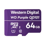 Cod. 290 Micro SD Western Digital WD Purple QD101 / 64GB / P/Videovigilancia / Clase 10 U1 / Lectura 50MB / Escritura 40MB / Ultra resistencia