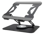 Cod. 482 Base Plegable P/Laptop/Tablet OVI K03 / hasta 17.3" / Rotación Libre 360° / Altura ajustable / Material: Acero + silicona antideslizante