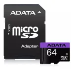 Cod. 140 Memoria Micro SD ADATA Premier / 64GB /UHS-I Clase 10 / 2en1 / 80MB/