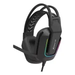 Cod. 088 Headphone Stereo Gaming XTRIKE ME GH-712BK / Micrófono / luces RGB / 1*jack 3.5mm + adaptador a 2*jack, USB(LuzLED) / Compatible con PS4, PS5, Xbox One, PC / Cable trenzado 2.0m