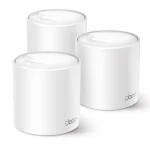 Cod. D:095 Sistema de Red Wi-Fi 6 Mesh con AI TP-LINK DECO X50 (3-Pack) / AX3000 velocidades de up 3.0 Gbps / 4*Flujos, Menos Lag. / tecnología OFDMA y MU-MIMO (2x2) / Conecta más de 150 dispositivos y cubre hasta 6,500 pies cuadrados)