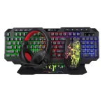 Cod. X:242 Kit 4 en 1 Xtrike Me CMX-415 / iluminación RGB (Teclado Español 114 teclas + Mouse 8000DPI + Headphone Φ40mm + Mouse Pad antideslizante) interfaz: USB