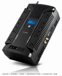Cod. 052 UPS FORZA HT-750LCD Interactivo / 750VA/450W, 120V / 12*Tomas NEMA 5-15R + coaxial + P/Carga 2*USB-A, 1*USB-C / LCD de estado / Batería: 12V 7Ah