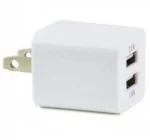 Cod. 062 Cubo Cargador Universal de doble puerto USB, 2.1A y 1.0A / blanco