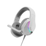 Cod. M:092  Headphone MARVO H8618 WH Blanco / Micrófono omnidireccional / RGB estática / control en cable (vol. y mic.) / Interfaz USB 2.0, Cable trenzado 2.0 m