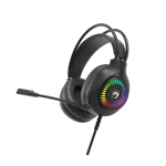 Cod. 090 Headphone Stereo MARVO H8325 Negro / Micrófono omnidireccional / RGB estática / 1*jack 3.5mm + adaptador 2*jack (Compatible: PS4/PS5/XBOX ONE/PC/Móvil), USB(iluminación) / Cable 2.0 m
