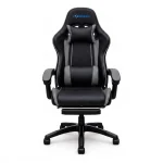 Cod. 1203 Silla Gamer Potenzza Black/Grey / Almohada cabeza y zona lumbar / reclinable 120º / Rotación 360° / Reposapiés retráctil
