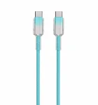 Cod. 273 Cable Pavareal Q51CTC USB-C a USB-C / 100W / 1.2 m / Cristal de hielo/Turquesa