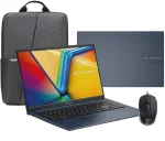 Cod. 1774 Kit ASUS VivoBook 15 X1504V / Intel® Core™ i3-1315U 13va. Gen (10MB caché, hasta 4,4 GHz) / 16GB / 512GB NVMe™ SSD / 15.6" FHD / Sin Sistema (OS) / Wi-Fi 6E& BT 5.3 / Teclado Español alfanumérico / Quiet Blue + Mochila + Mouse Asus