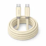 Cod. 267 Cable Pavareal Q16CTC USB-C a USB-C / Compatible iPhone16/15 y Android / Carga rápida 100 W / 1 m / beige