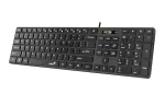 Cod. 186 Teclado Genius SLIMSTAR 126 /12 teclas con función multimedia + 4 teclas de acceso rápido /Elegante y superficie Premium /Slim / USB / Español / Negro
