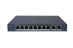 Cod. 136 Switch PoE Gigabit HIKVISION Smart Managed DS-3E1510P-EI/M / 8*Puertos PoE Gigabit (60 Watts) + 2*Uplink G. / hasta 300 metros / Gestión remota Hik-Partner Pro / Protección 6kV / Config. VLAN / carcasa metálica