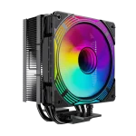 Cod. 162 Air cooler CPU GAMEMAX Ice Force BK ARGB / 4*tubos térmicos / TDP 200W  / Compatible: Intel Intel LGA1851/1700/115X/1366 y AMD AM5/AM4 / AURA SYNC 3 pines (M/F), PWM 4 pines