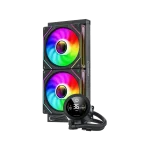 Cod. 167 Enfriamiento Líquido GAMEMAX ICEBURG 240 Digital BK / FAN 2*120MM PWM / TDP 245W / Pantalla digital de temperatura / Sincronización ARGB AURA Sync / Compatible Intel LGA1700 y AMD AM5