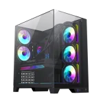 Cod. 309 Case GAMEMAX Infinity Plus Black / ATX / USB3.1/USB-C / Diseño Vista Panorámica 3 lados vidrios templados / cables y tubos ocultos / admite: refri. líquida 360°, VGA 400mm & soporta hasta 8 fans