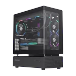 Cod. 318 Case GAMEMAX N80 BK / vidrio Curvo templado panorámico / Diseño modular desmontable: / 1*USB3.0 + 1*Tipo-C Gen2 / audio HD / Montaje vertical de tarjeta GPU / Refrigeración integral: cobertura de 270: 6*ventiladores 12mm. ARGB + HUB Fan PWM ARGB