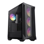 Cod. 399 Case GAMEMAX Brufen COC / E-ATX / Panel frontal Mesh corte en diamante / vidrio templado con bisagra lateral / 2*USB3.0, USB-C, USB2.0 / Incluye 5*Fans (1*Fan Turbo 14CM COC P/MB + 4 Fans 12CM ARGB + Controlador V5.0 PWM+ARGB hub + Control remoto