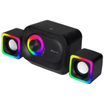 Cod. 249 Parlantes XTRIKE ME SK-502 / 11W RMS (Subwoofer 5W + 2*parlantes 3W) / Luces LED / Interfaz USB(Power), Jack 3.5MM(Audio) / Compatible: PS5, PS4, Xbox One, PC, Laptop, smartphones