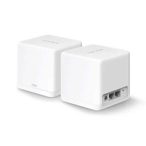 Cod. D:099 Sistema Wi-Fi 5 Mesh AC1300 MERCUSYS Halo H30G (2-Pack) / 1,3 Gbps / Téc.MU-MIMO &amp; Beamforming / P. Gigabit x2 / Control y confi. con APP / Conecta hasta 100 dispositivos / cubre hasta 260m²