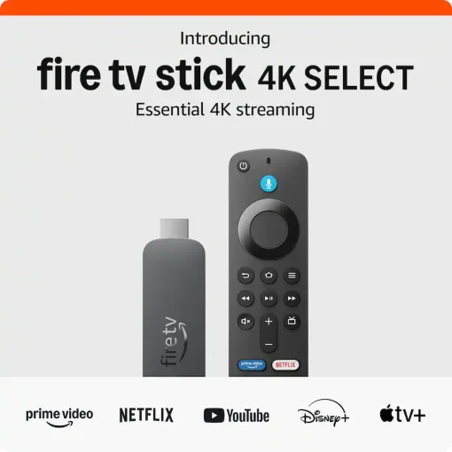 Cod. 1130 Fire TV Stick 4k SELECT (modelo m&aacute;s reciente) con Alexa | (Control TV/barra de sonido) / Wi-Fi 5 | Contenido 4K Ultra HD HDR10+ | 8GB Alm. | b&uacute;squeda con inteligencia artificial