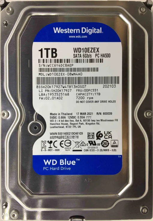 Cod. 535 Disco Duro WD Blue&trade; 1TB&nbsp;/ 3.5" / 7200RPM / 64MB Cach&eacute; / SATA 6Gb/s