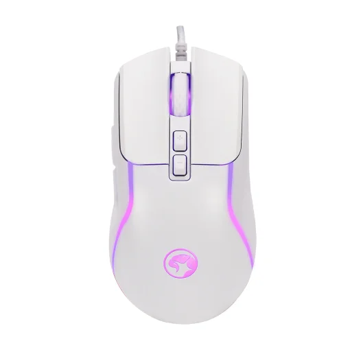 Cod. GM:228 Mouse MARVO Capo 20 blanco (M292) / 8000DPI / Iluminaci&oacute;n 7 colores / 7 Botones / USB, cable trenzado 1.5 m