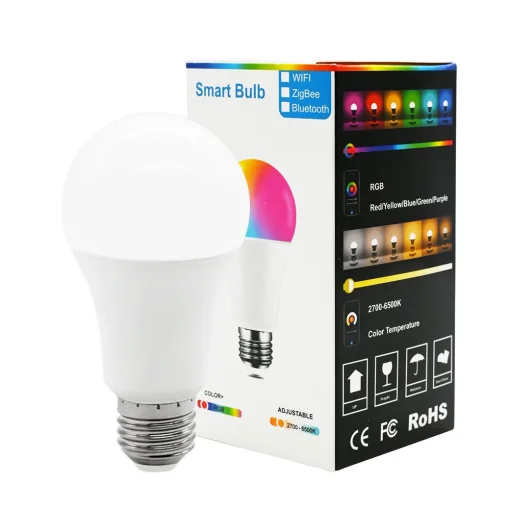 Cod. L:1027 Foco Smart WIFI 015B de 220V 9W Multicolor RGB 2700K- 6500K  / Programación de horarios / Intensidad regulable / Control por APP / Compatible con Alexa o Google Home