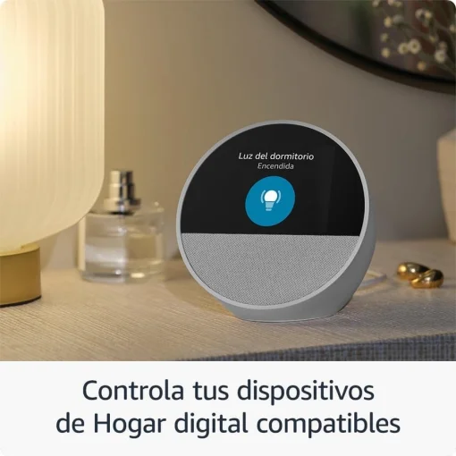 Cod. 230 Amazon Echo Spot Despertador Smart con Alexa / pantalla táctil 2.83&quot; con Reloj personalizable / Parlante 1.73” (sonido vibrante) / Wifi / Bluetooth / Color Blanco Glaciar