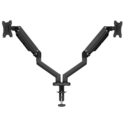Cod. 1138 Soporte P/ 2*Monitores MARVO Cargo 220 (HZ-22B) 15" a 32" / 9kg x brazo / &nbsp;Inclinaci&oacute;n +90&deg;~ &ndash;85, Giro 180&deg;, rotacion 360&deg; / Ajustable en mesa, abrazadera tipo C