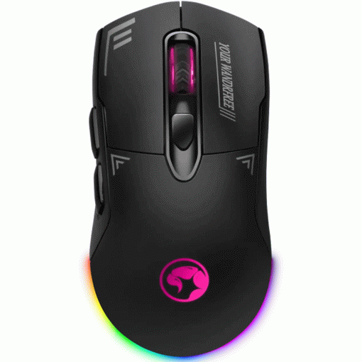 Cod. GM:231  Mouse MARVO Duke 20 M803W WK / Modo Dual (Wireless 2.4G + Cableado) / 4800DPI / Iluminación RGB (14 modos) / 7 botones / batería 500mAh recargable USB-C