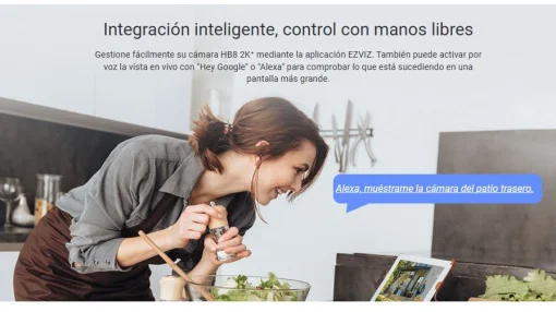 Cod.385 Cámara Smart p/exterior 360° EZVIZ HB8 2K+ / Batería integrada (210días) / Alm. interno 32GB, H.265 / Detección AI de Movimiento de Persona / Seg. Automático / FullColor 24/7 / Defensa activa &amp; Alertas de Voz Personalizadas / Audio bidireccional /