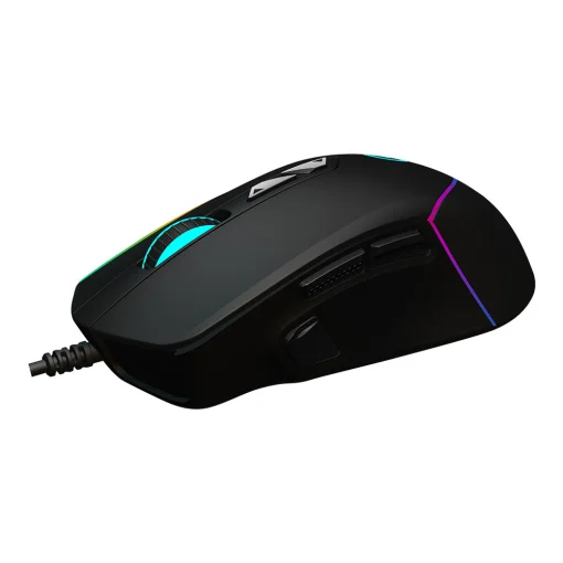 Cod. GX:215  Mouse XTRIKE-ME GM-320 / 12,800 DPI / Driver Programable / Iluminación RGB (efectos dinamicos) / USB, Cable trenzado 1.6 m / 9 botones / Negro