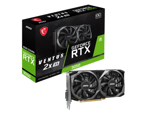 Cod. 214 Tarjeta de Video MSI NVIDIA GeForce RTX™ 3050 VENTUS 2X XS 8G OC / 8GB GDDR6 / 1*DisplayPort, 1*HDMI 2.1, DL-DVI-D / PCI Express® Gen 4 x8