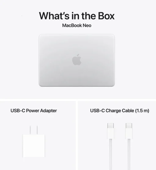 Cod. 1826  Apple MacBook Neo 2026 (MHFA4LL/A) / Chip&nbsp;A18&nbsp;Pro (IA &amp; Apple Intelligence) / 8GB RAM / 256 SSD / 13" Liquid Retina IPS (nativa: 2408 x 1506) / Teclado Magic Ingl&eacute;s / C&aacute;mara FaceTime HD 1080p / Hasta 16 Horas de Autonom&iacute;a / Silver
