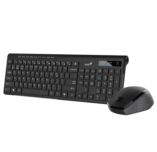 Cod. 255 Kit Genius SlimStar 8230 Wireless Dual (BT 5.3 + 2.4GHz) /  Teclado + Mouse óptico 1200DPI / Tecla AI Copilot / Conexión simultánea hasta 3 dispositivos / Español